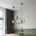 Nordic Modern gold metal chandeliers and lamps hotel glass ball pendant lamp